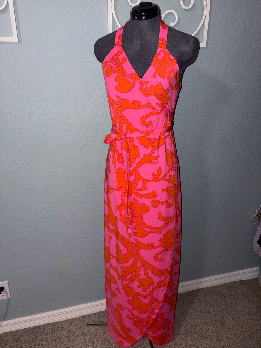 HTF NWT Julie brown Sharon vibrant floral wrap maxi dress